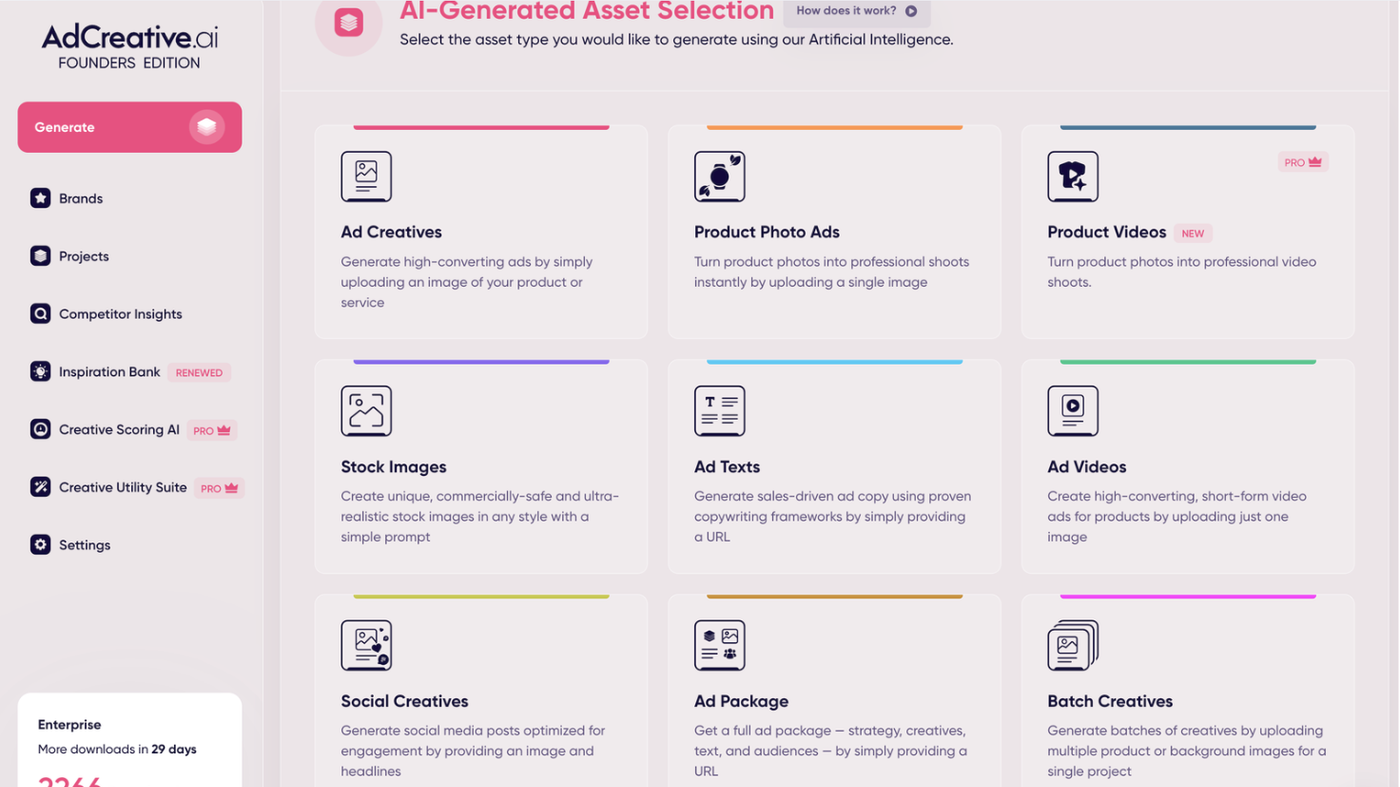 AdCreative.ai Generate: Ad Creatives, Product Photo Ads, Ad Texts