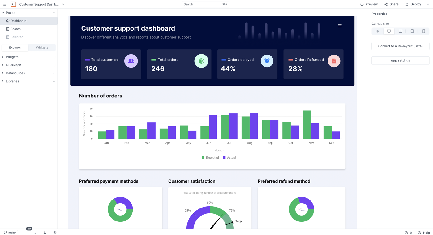 Product UI of Appsmith