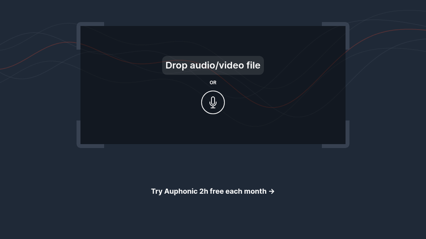 Auphonic home composer: Drop audio/video file, mic, 2h free each month