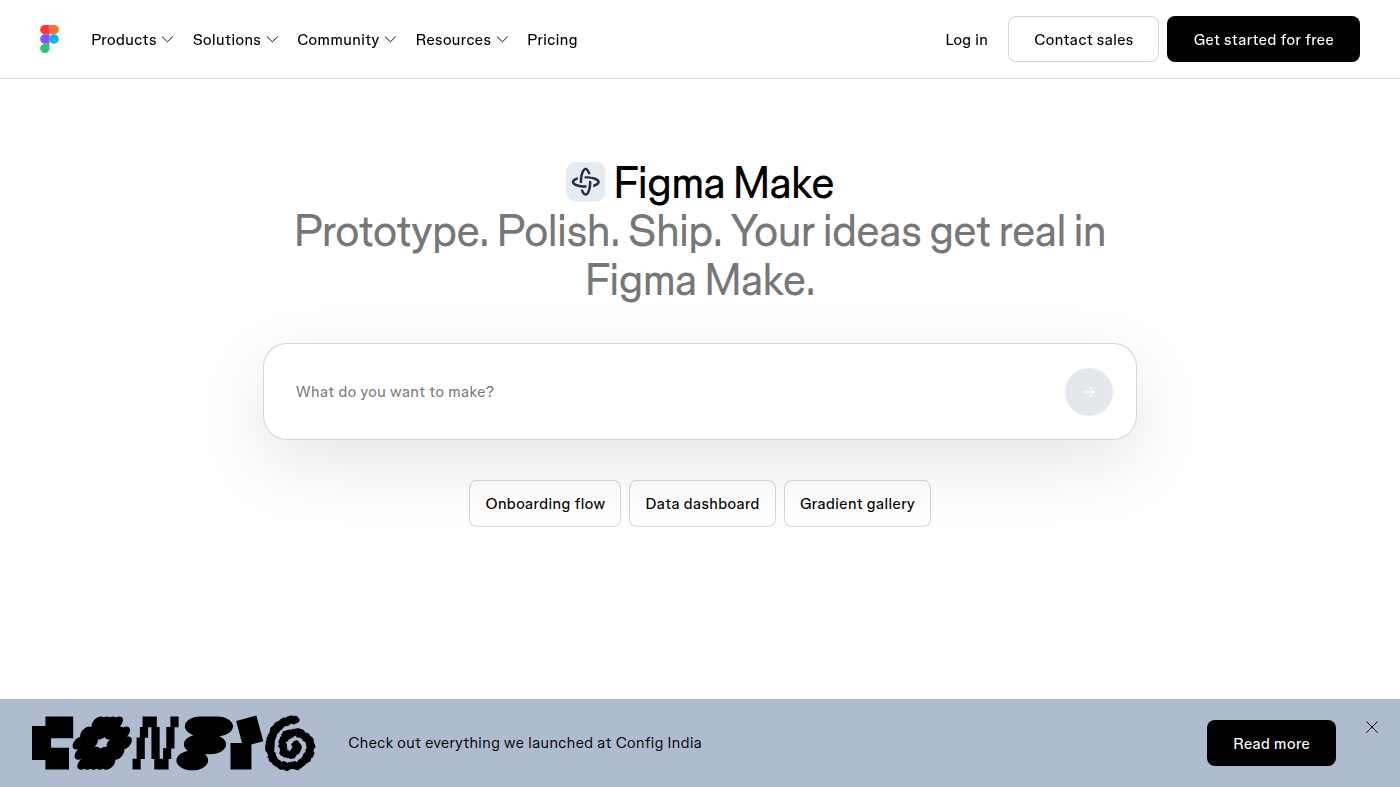 Signed-out Figma Make composer: What do you want to make?