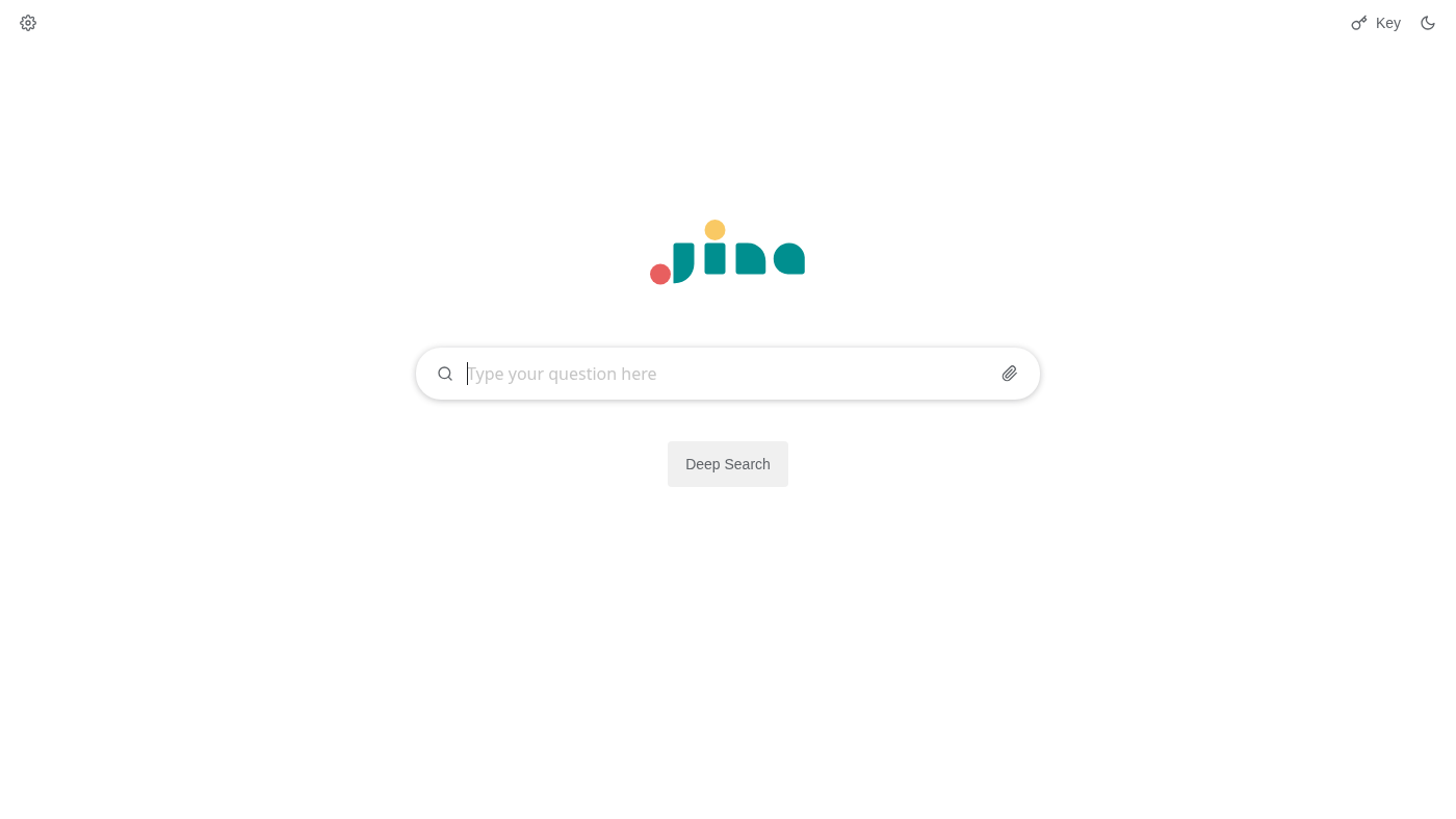 Jina search.jina.ai DeepSearch composer: question box and Deep Search