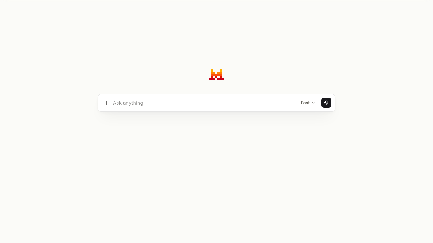 Signed-out Le Chat composer: Ask anything with Fast mode