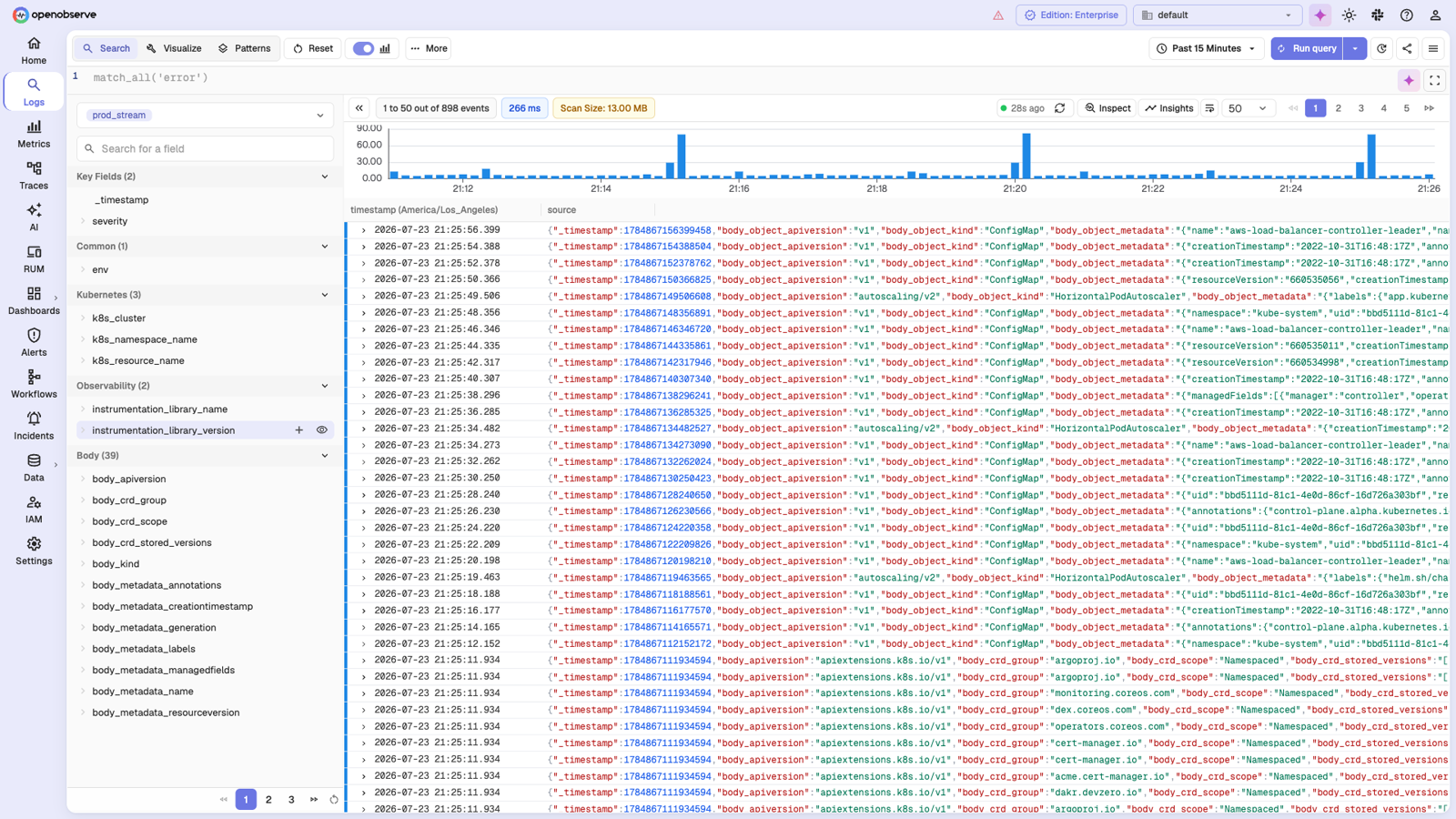 Product UI of OpenObserve Product UI of OpenObserve