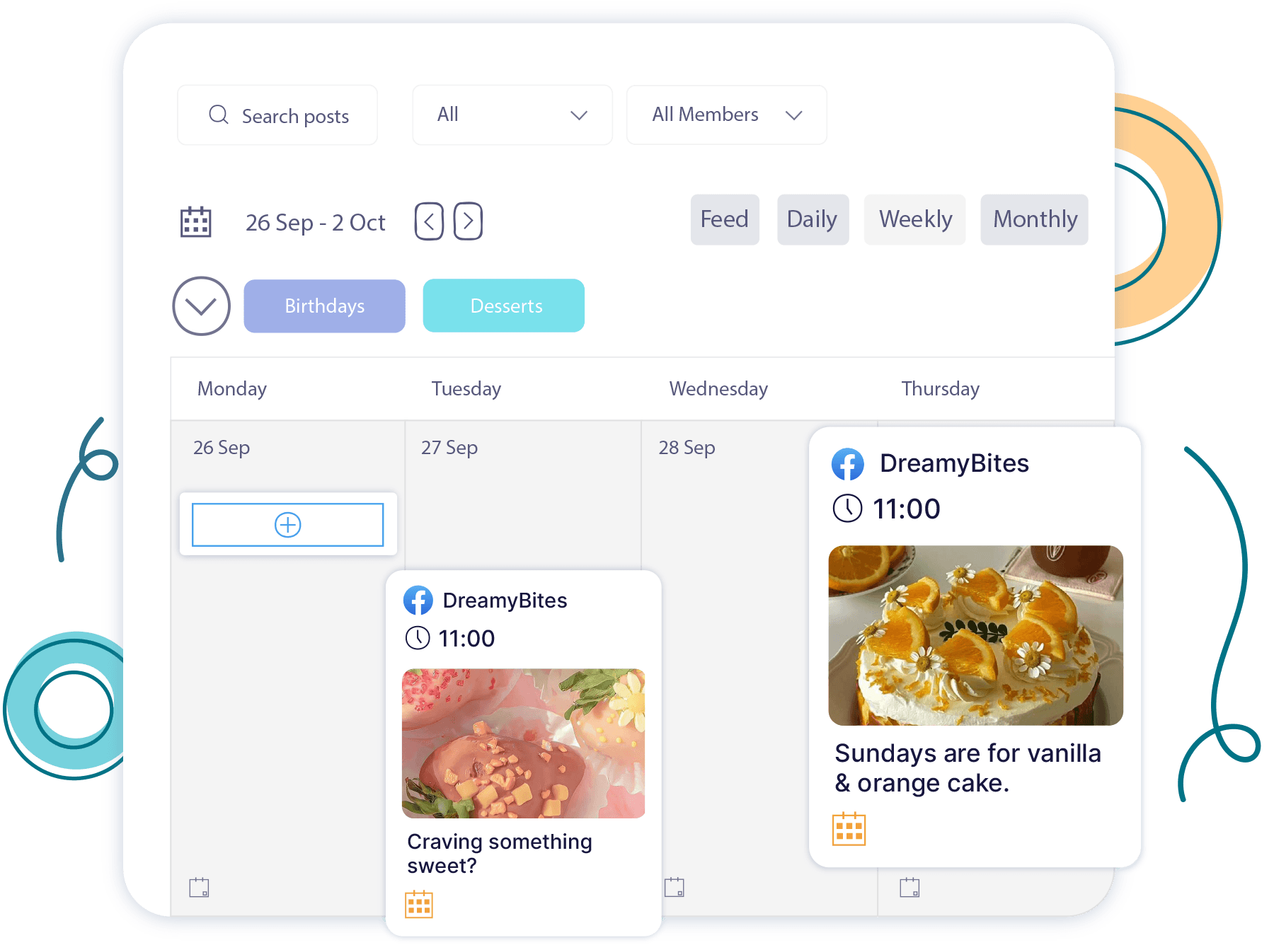 Product UI of Publer