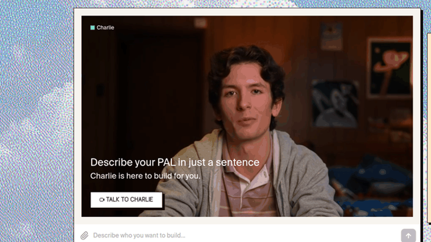 Tavus PAL Maker: Charlie composer, Talk to Charlie, Create a PAL